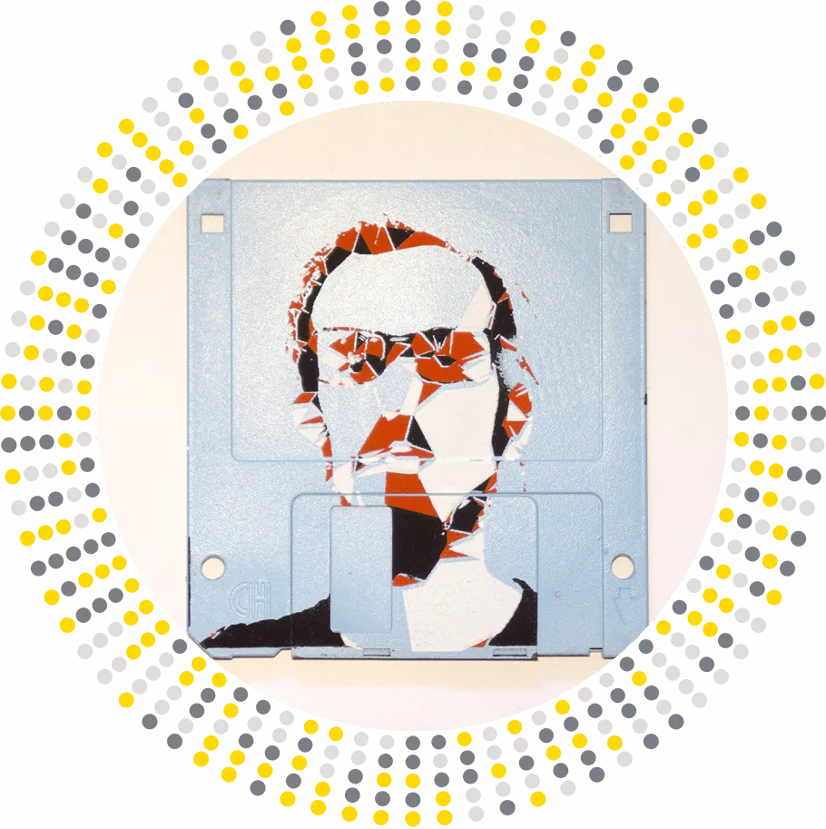silk screened 3.5" floppy disk - artwork - Nick