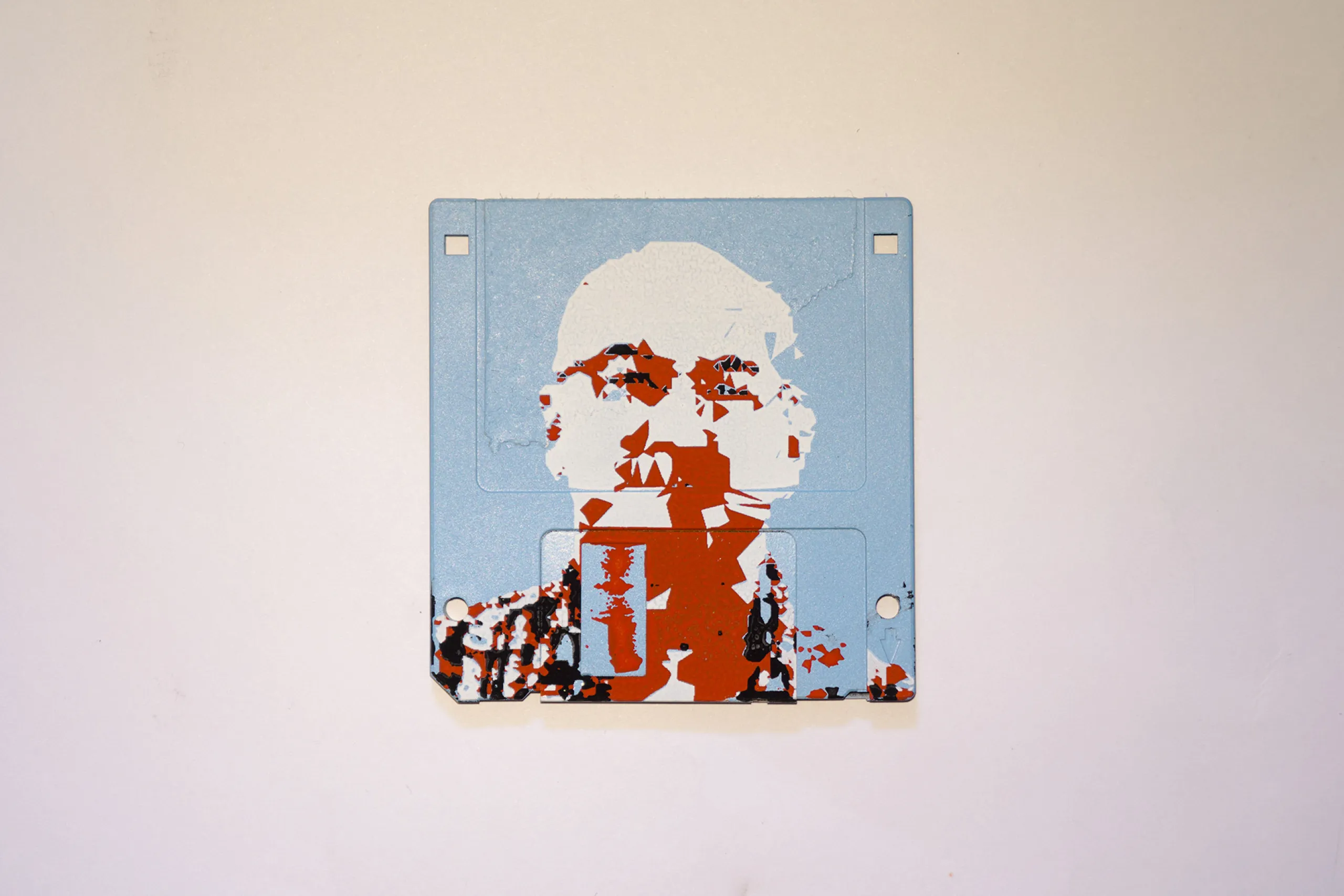 silk screened 3.5" floppy disk - artwork - Hebbe