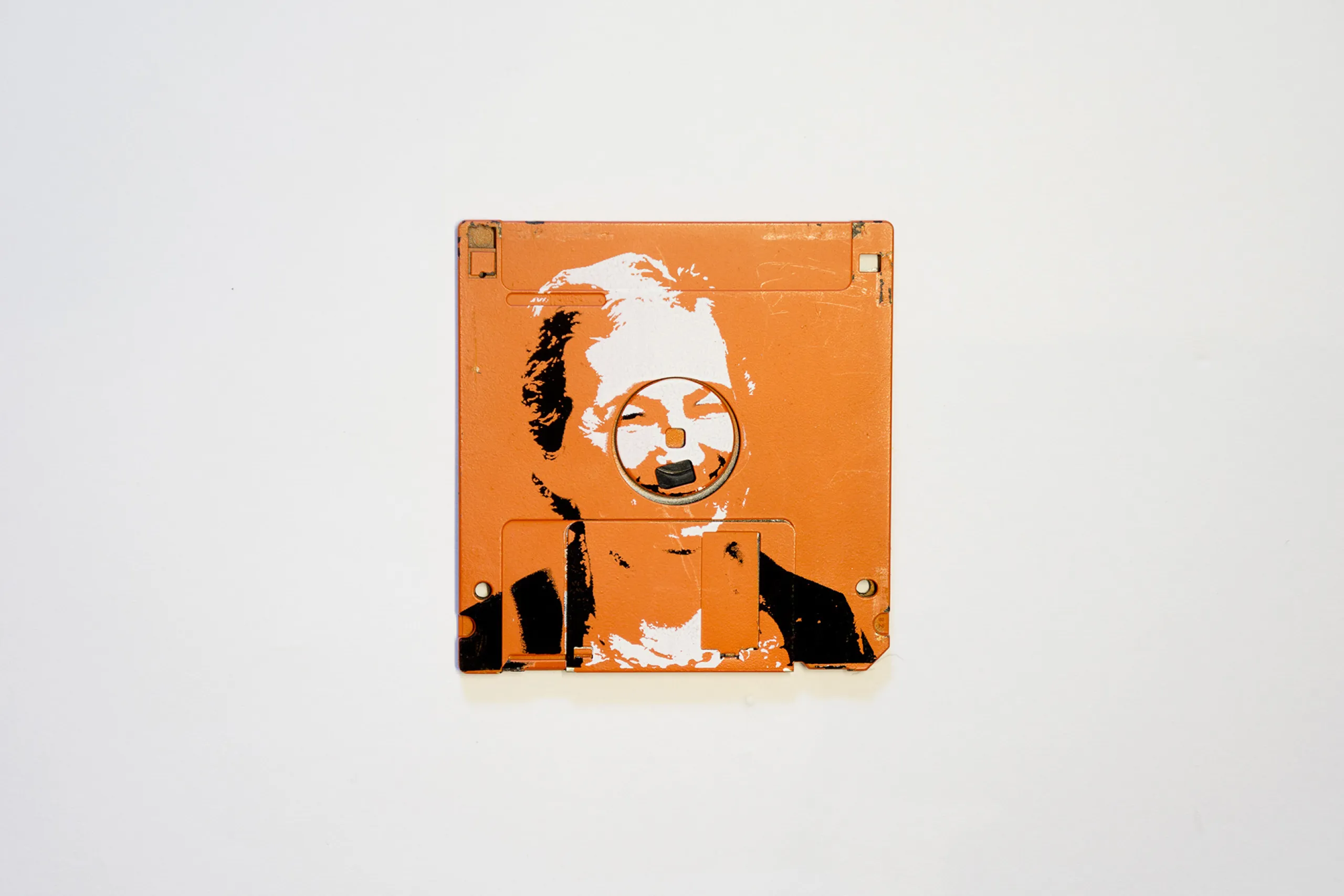 Ma - silk screen portrait on Floppy disk