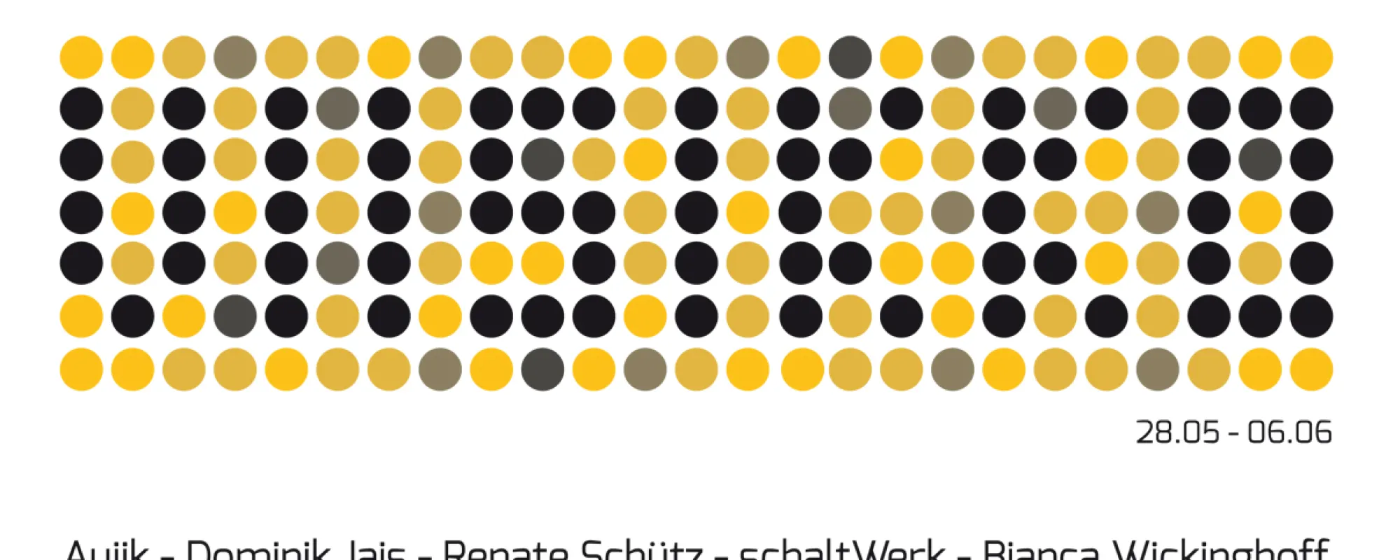 Flyer of viisikko, exhibtion in the Karo Produzentengalerie in the Nordstadt Essen