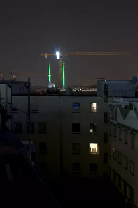 A crane working on the new "Grüne Mittel" quarter in Essen, Germany A crane working on the new "Grüne Mittel" quarter in Essen, Germany