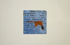 8 bit mauser weaponn - silk screened on 3.5" floppy disk 8 bit mauser weaponn - silk screened on 3.5" floppy disk