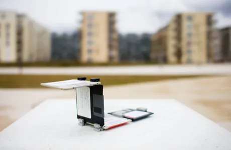 Treppe, Floppy Disc sculpture by Dominik Jais Treppe, Floppy Disc sculpture by Dominik Jais